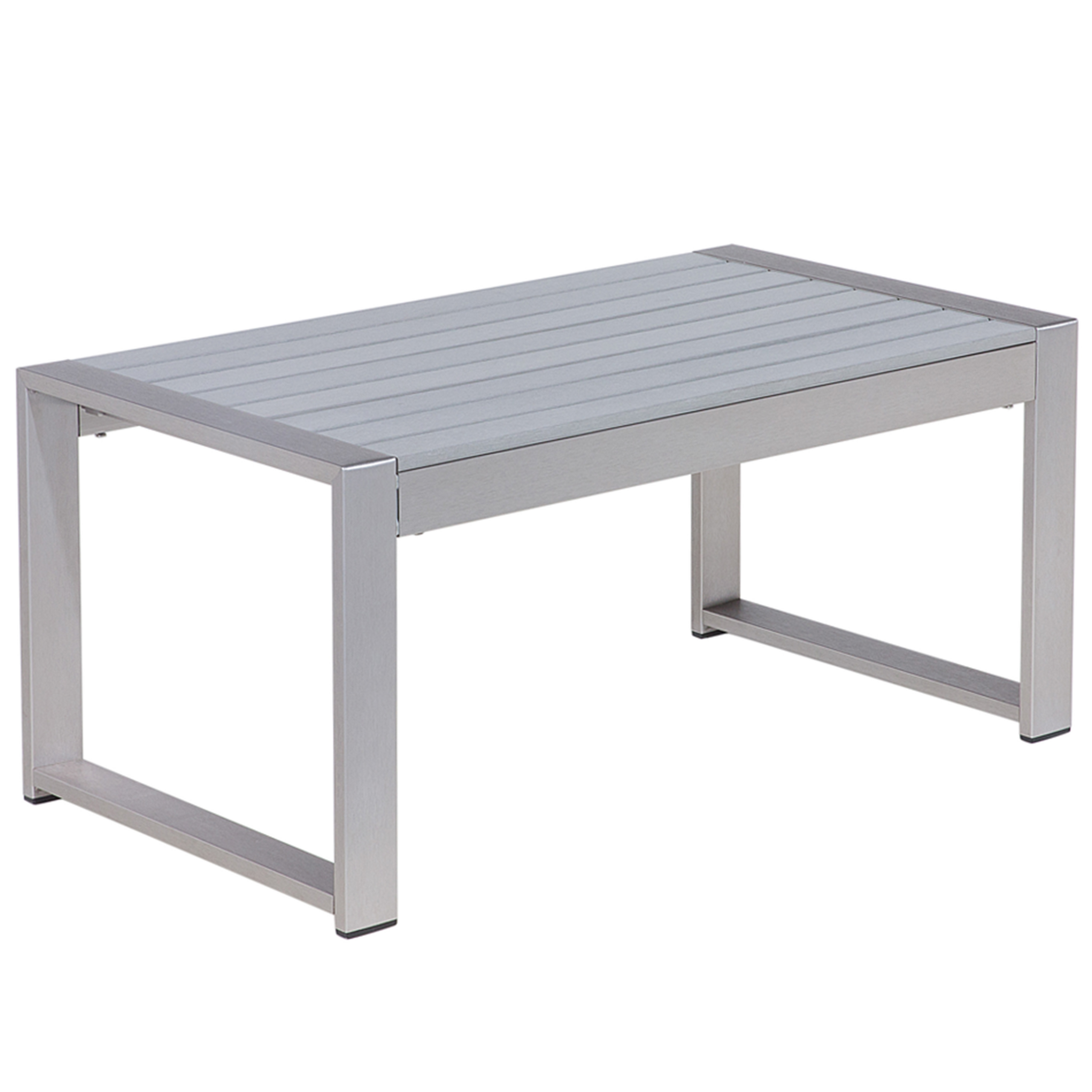 Trädgårdssoffbord SALERNO 90 cm 50 cm Metall Ljusgrå