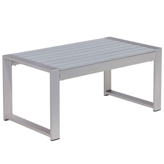 Trädgårdssoffbord SALERNO 90 cm 50 cm Metall Ljusgrå