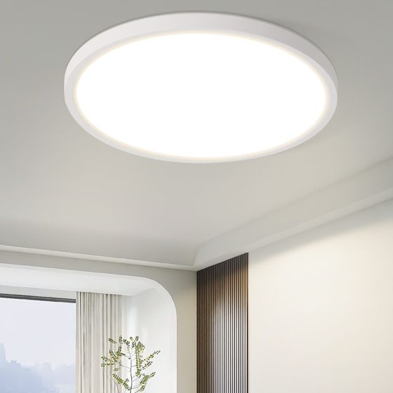 NETTLIFE platt, LED-taklampa, för sovrum, svart, 18 cm, 15 W, ej dimbar, varmvit, 3000 K