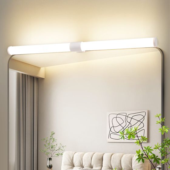 NETTLIFE 8 W LED-spegellampa för badrum 60 cm vit väggmonterad badrumslampa med fäste vattentät IP44 4000K