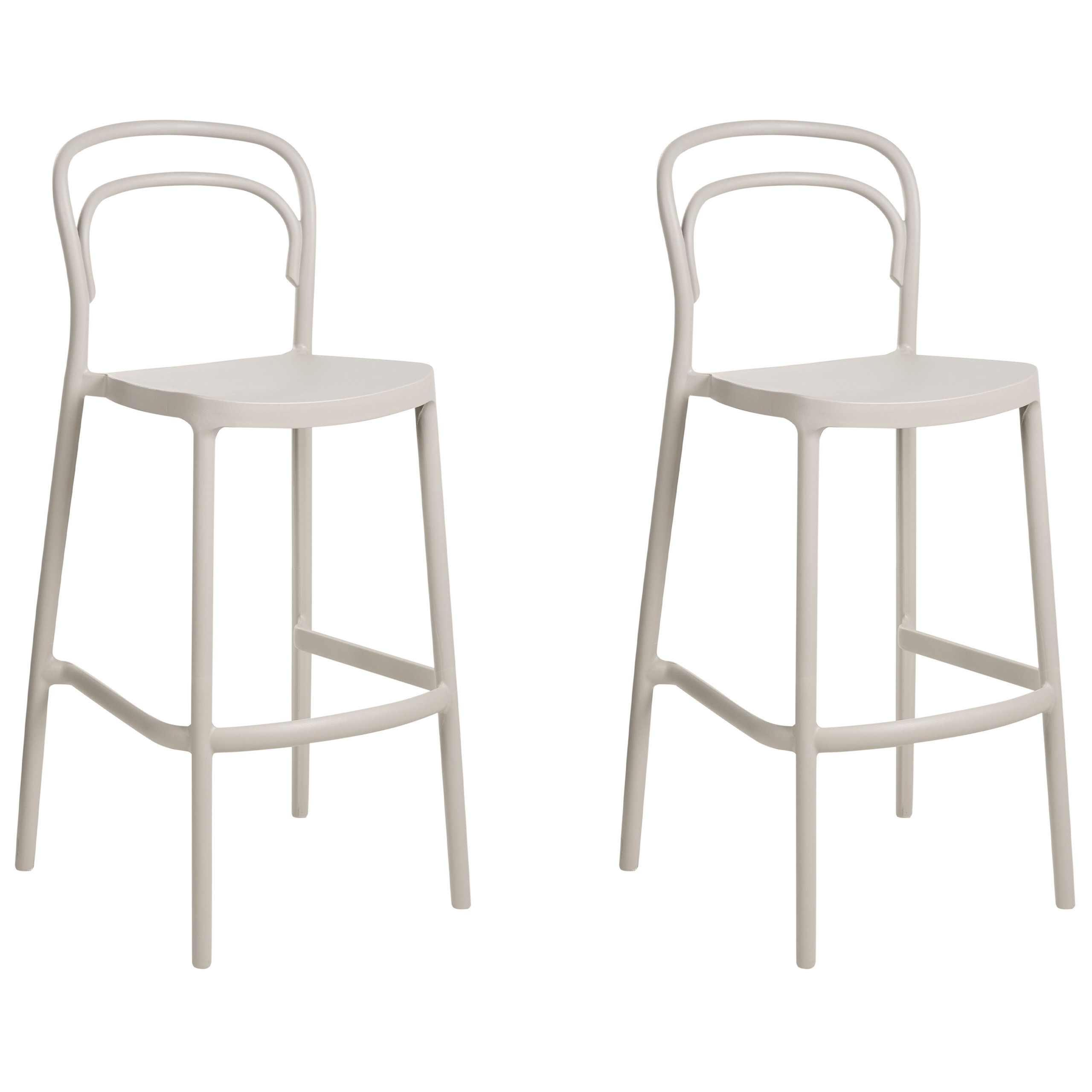 Set med 2 trädgårdsbarstolar PORANO Beige
