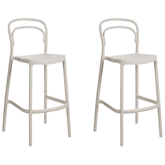 Set med 2 trädgårdsbarstolar PORANO Beige