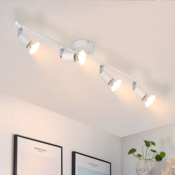 NETTLIFE LED-taklampa 4 GU10-lampor modern taklampa för inomhusbruk spotlight vit