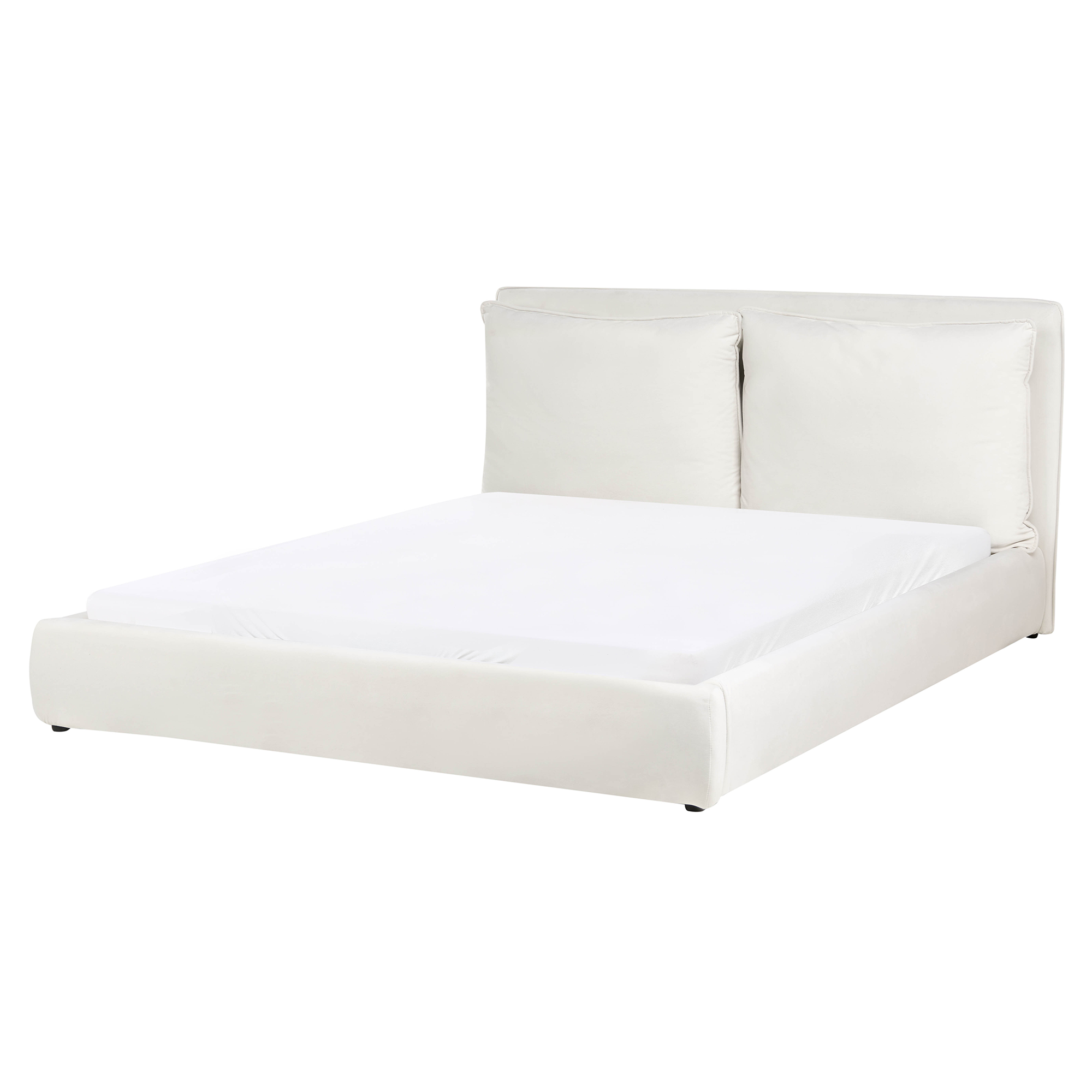 Säng med lamellram Sammet BAJONNA 160 x 200 cm Off-White