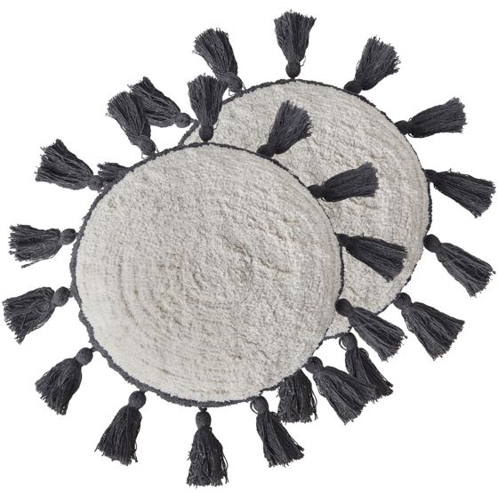 Set med 2 prydnadskuddar THISTLE 40 x 40 cm Bomull Off-White