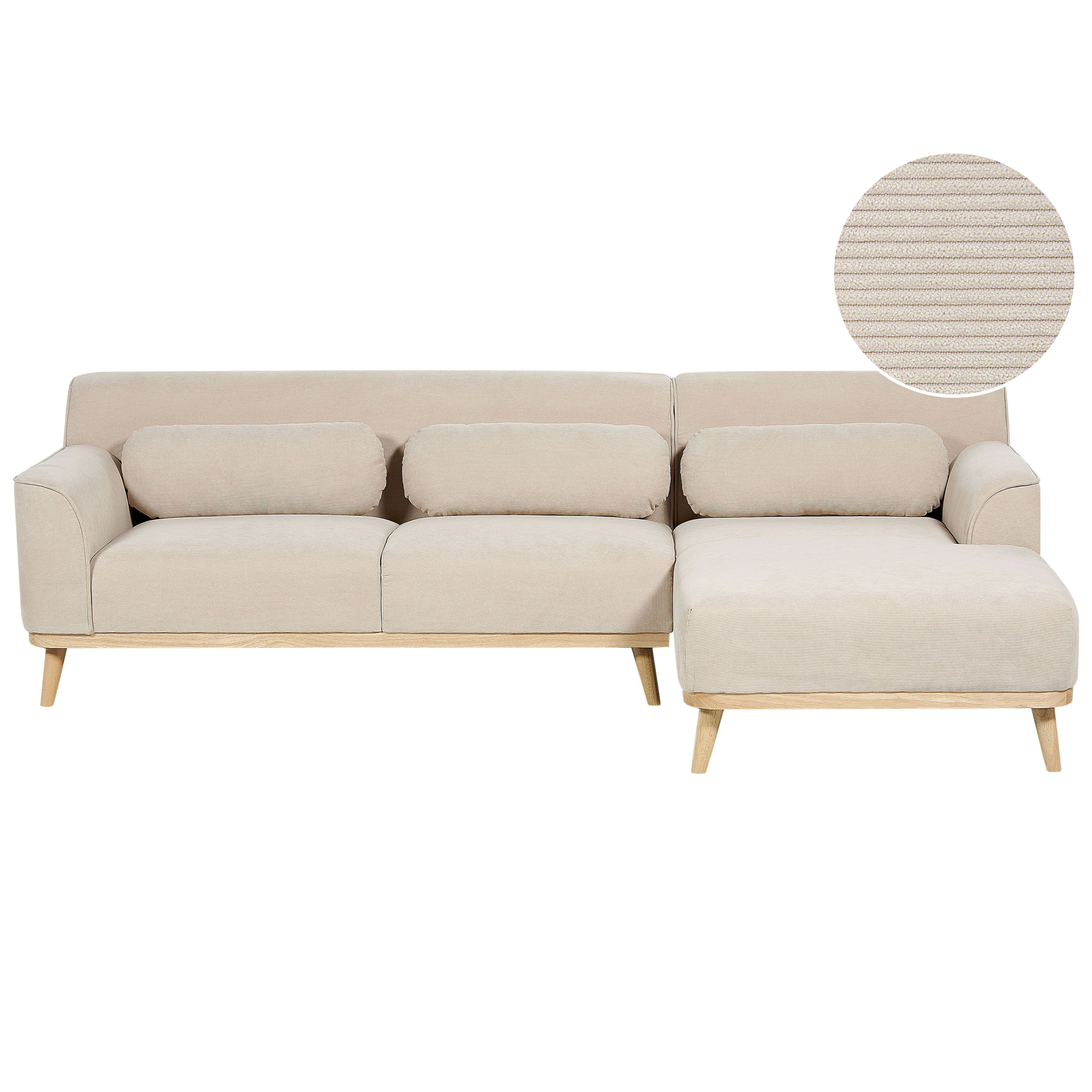 Hörnsoffa 3-sits SIMOS Manchester Ljusbeige Vänstervänd