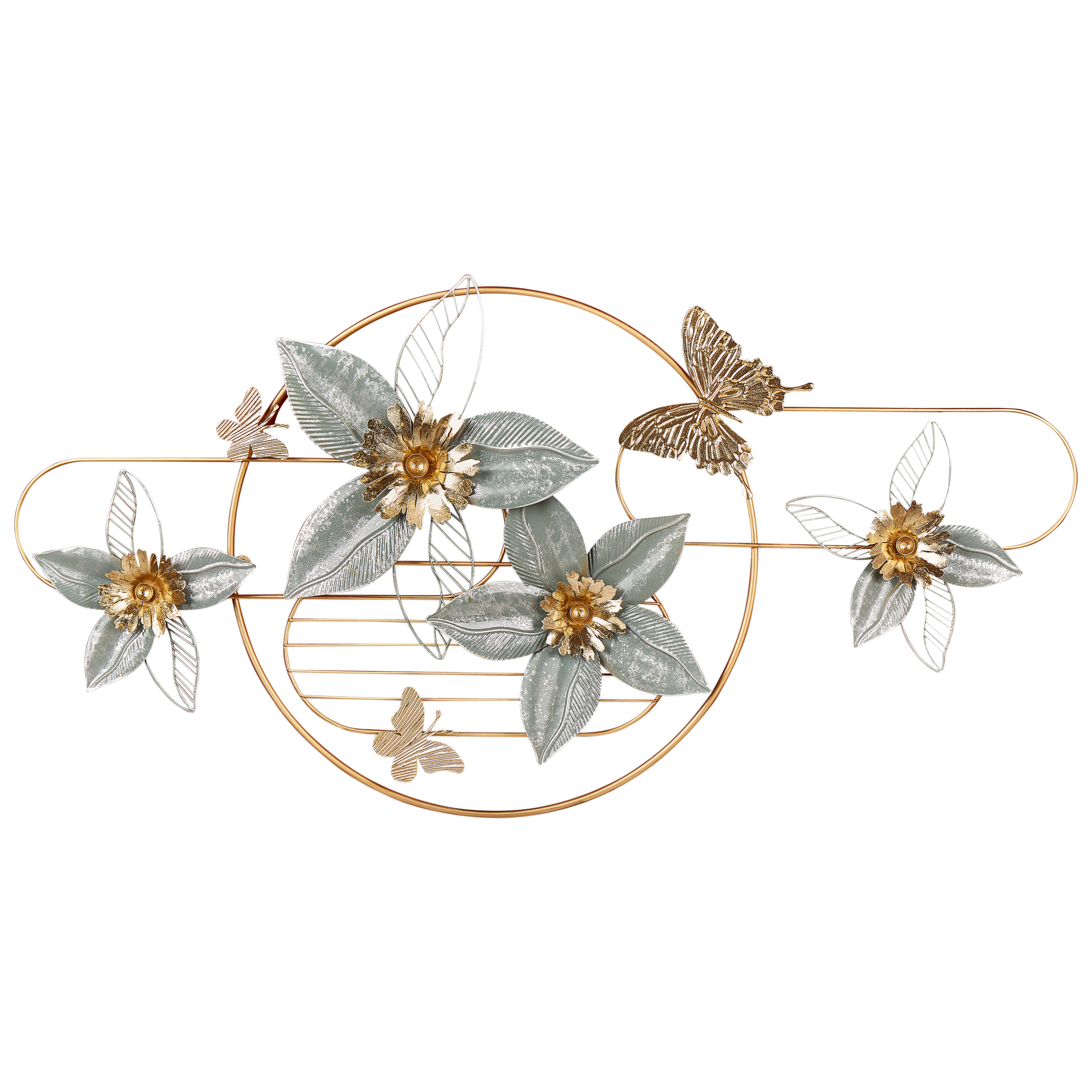 Väggdekoration Blomma TANTALUM 59 cm Metall Guld
