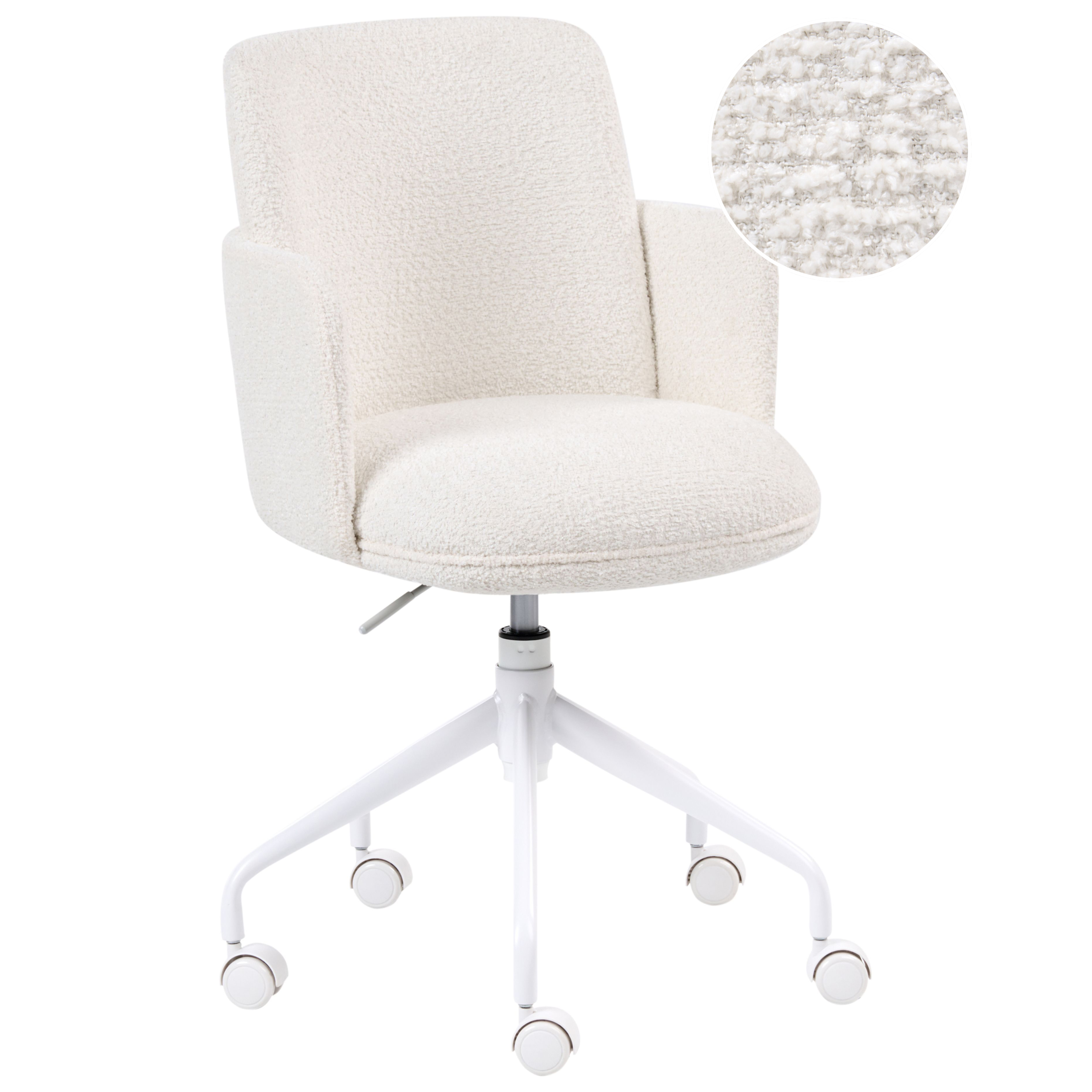 Kontorsstol DRYDEN Bouclé Off-White