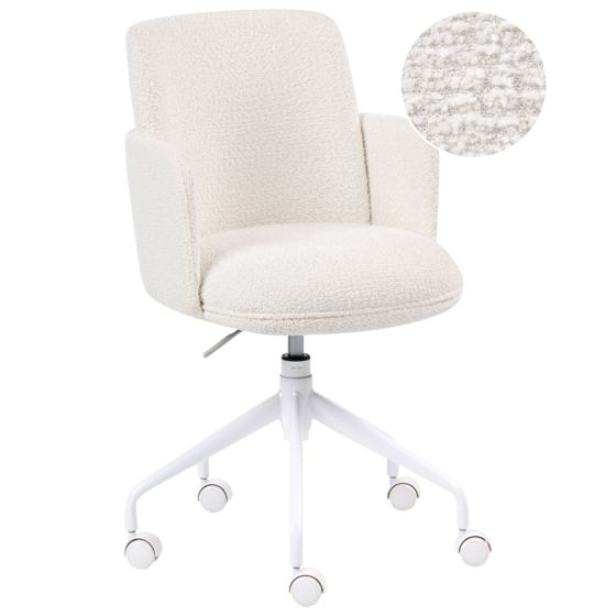 Kontorsstol DRYDEN Bouclé Off-White