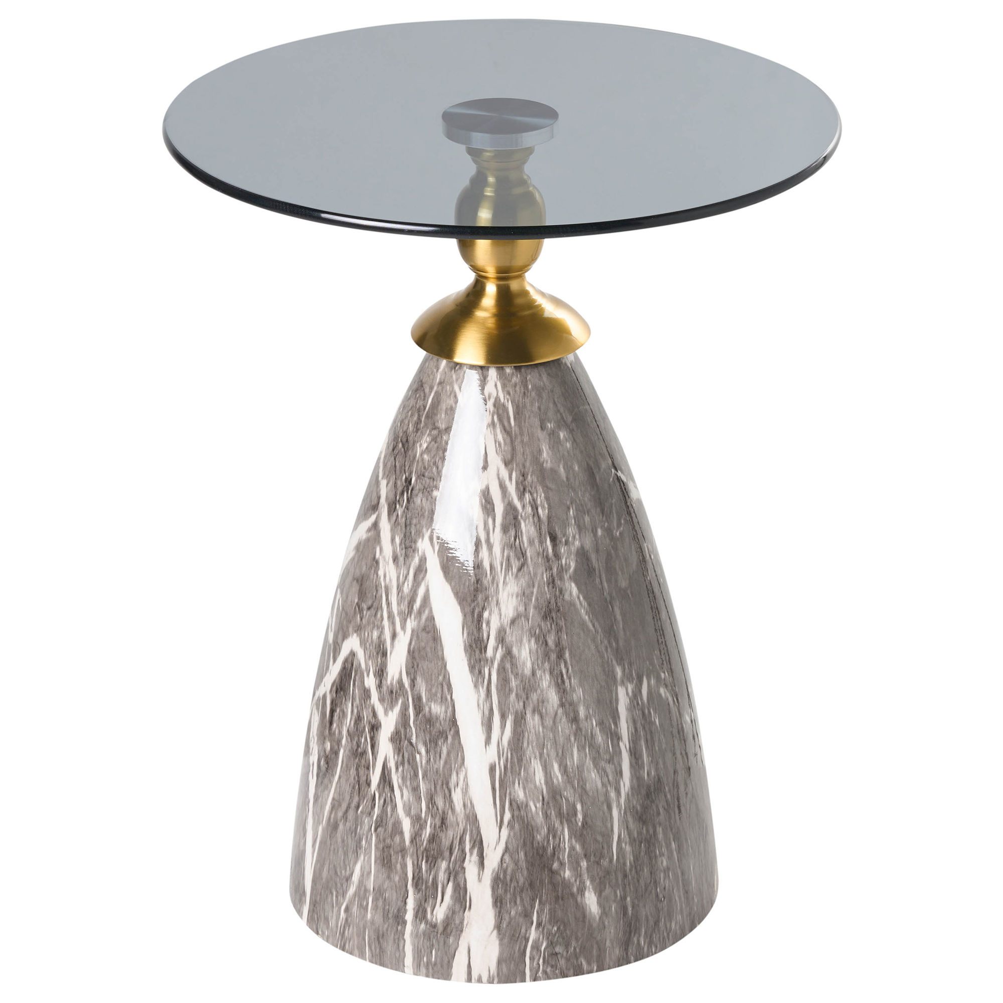 Sidobord CADY Härdat glas Svart marmor