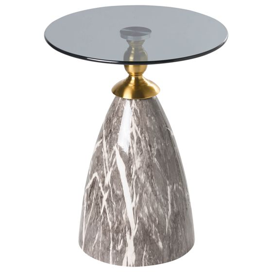 Sidobord CADY Härdat glas Svart marmor