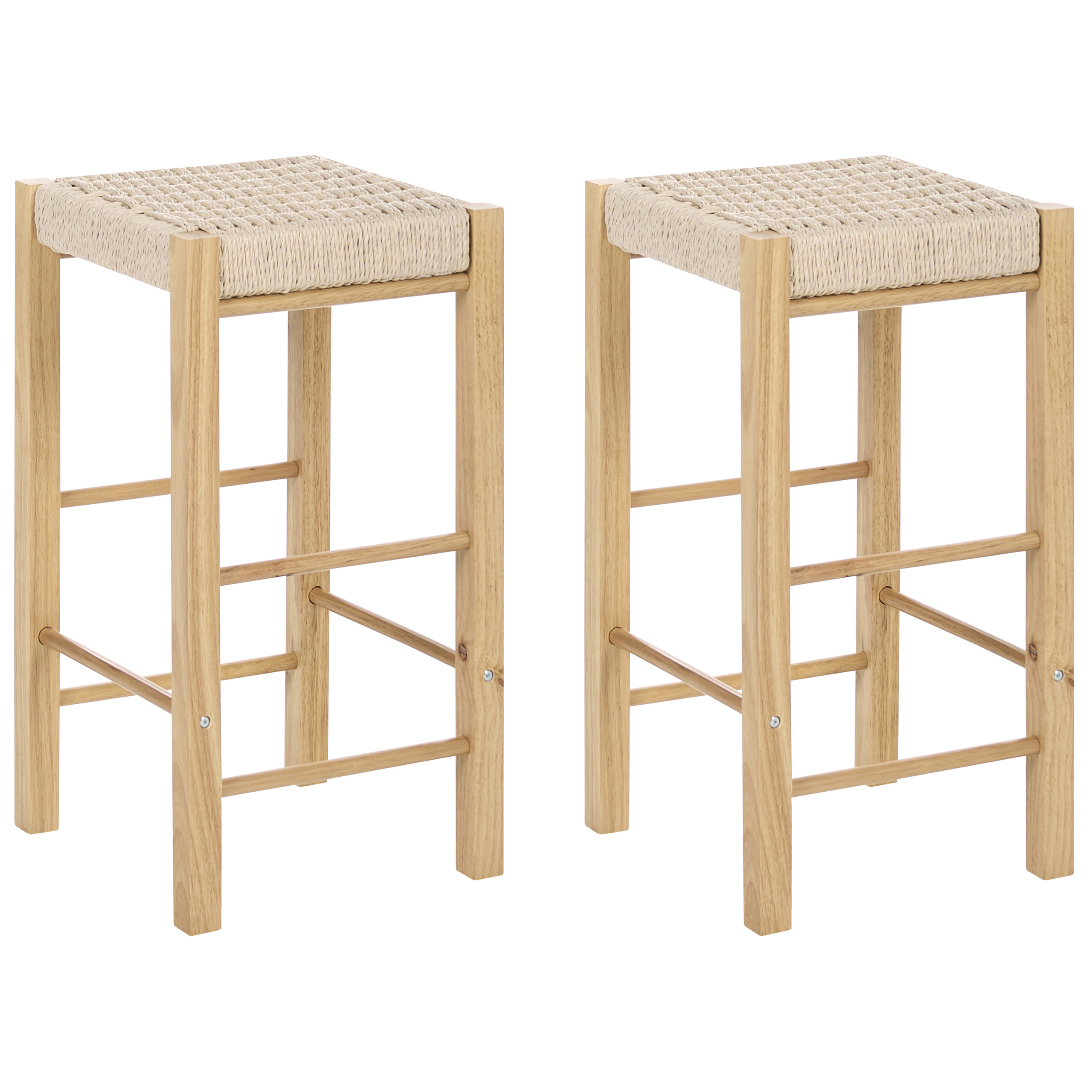 Set med 2 barstolar EMBRUN Trä Ljusbrun