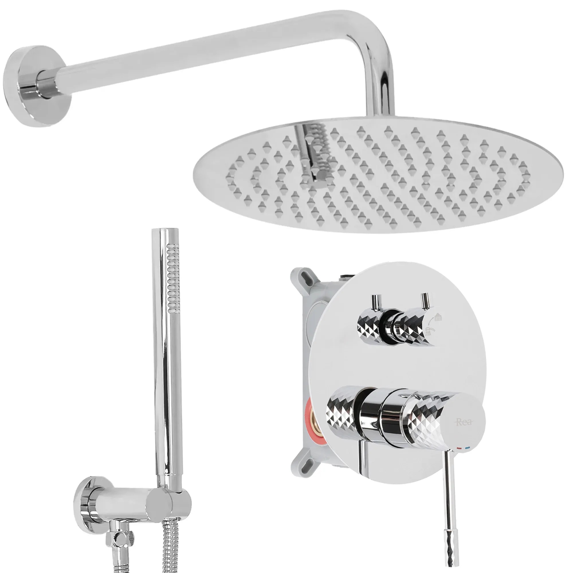 REA Inbyggt Duschset lungo Krom, 36x16x8cm