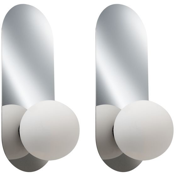 Set med 2 vägglampor LEISI Silver