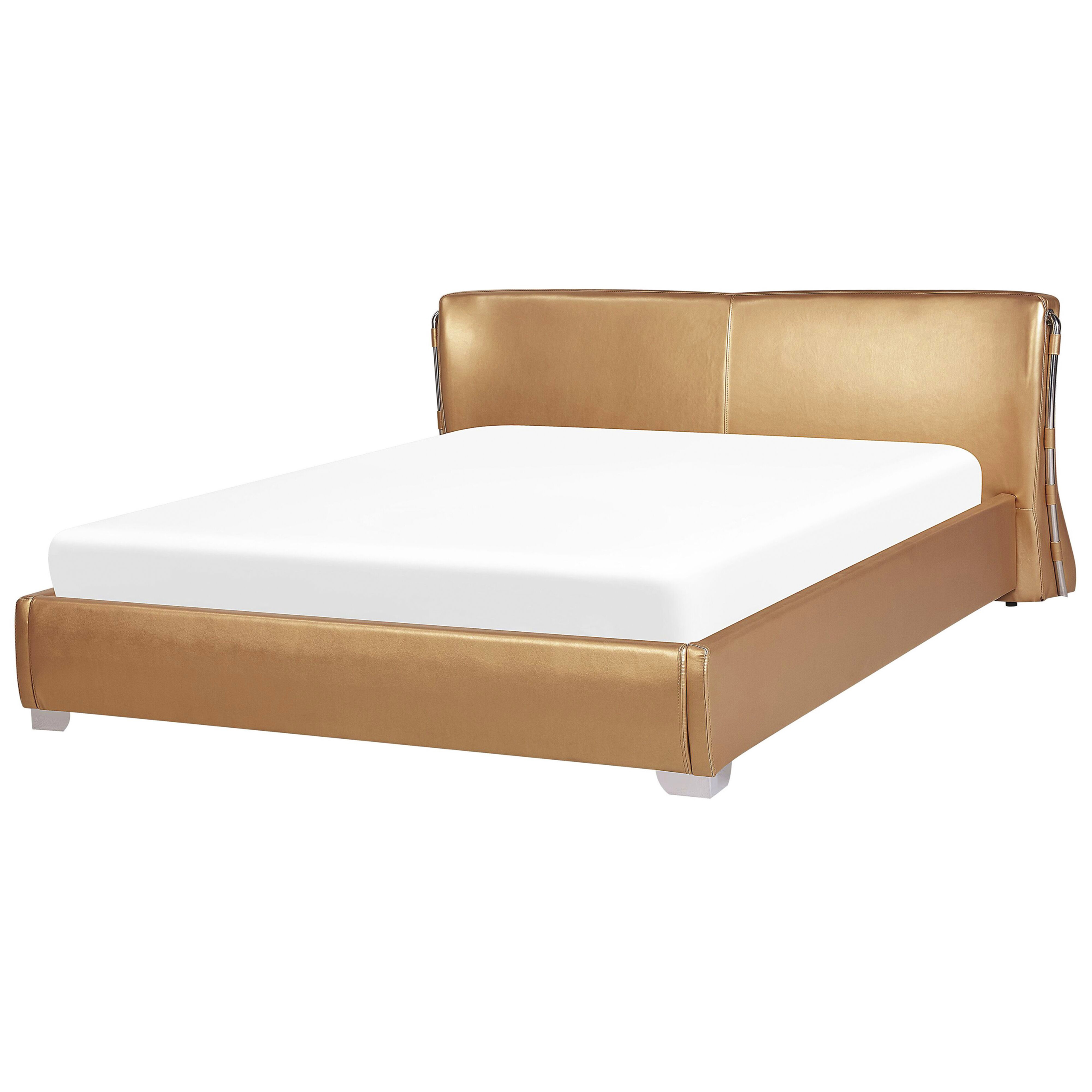 Vattensäng Läder PARIS 180 x 200 cm Guld