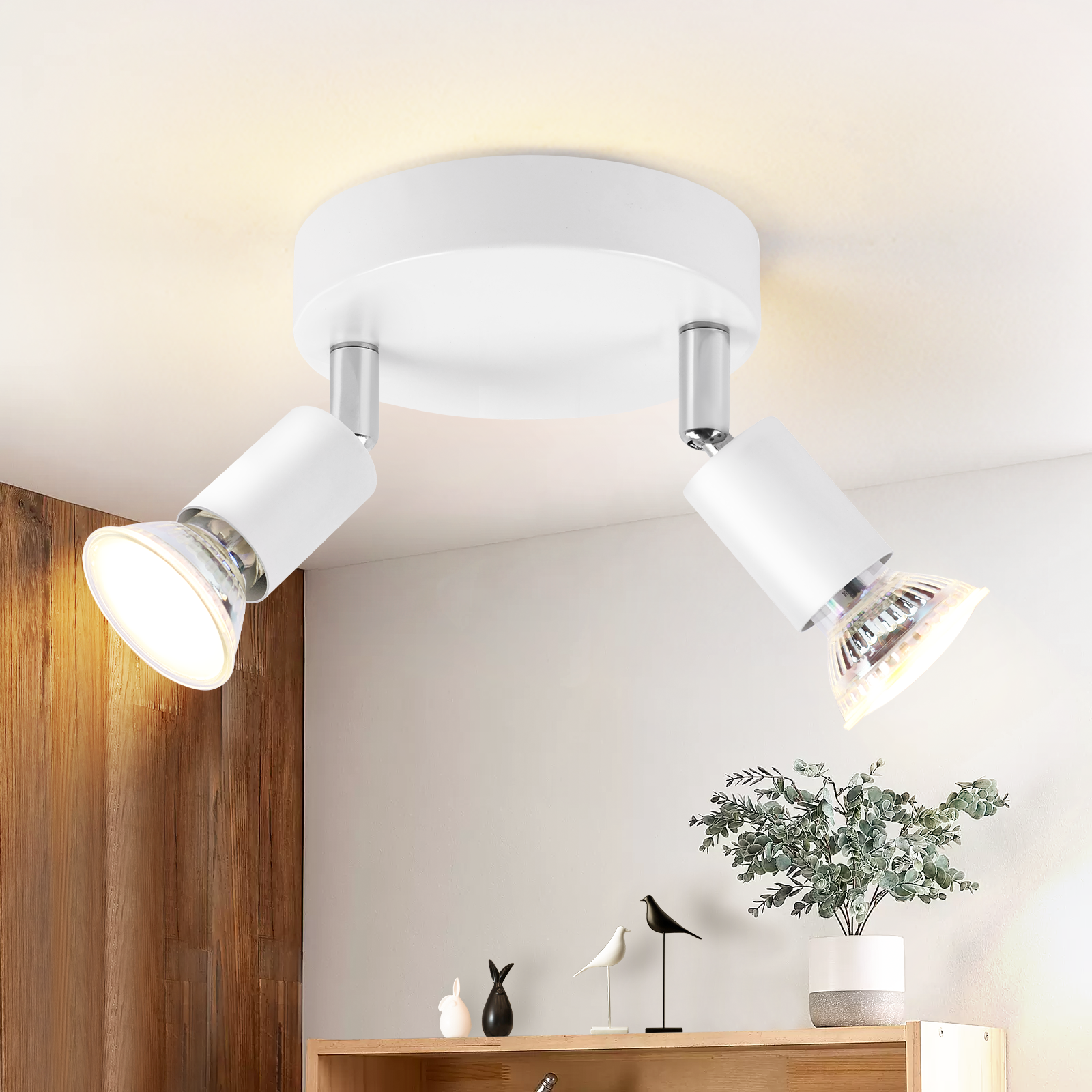 NETTLIFE LED - taklampa GU10 - 2 moderna runda takspotlights 350° takspotlights för köket