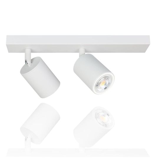 NETTLIFE takspotlight med 2 lågor, vit metall