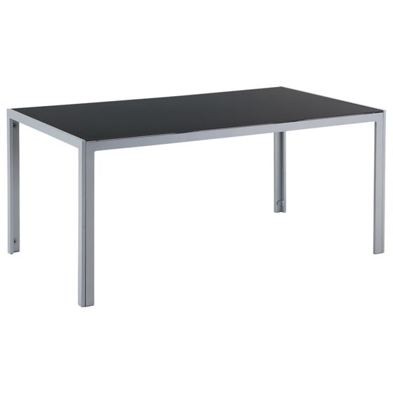 Trädgårdsmatbord CATANIA 160 cm 91 cm Glas Svart