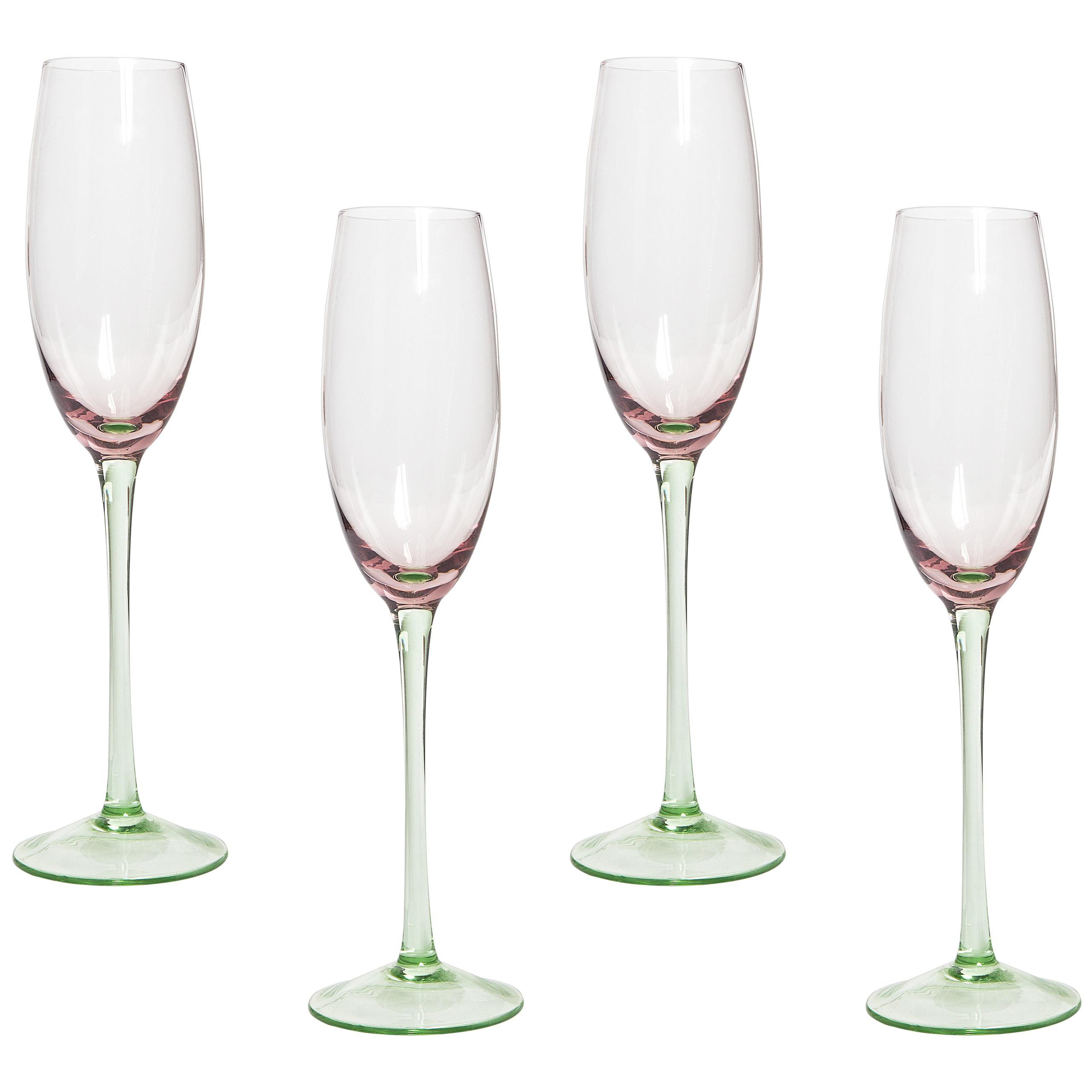 Set med 4 champagneglas DIOPSIDE 200 ml Rosa