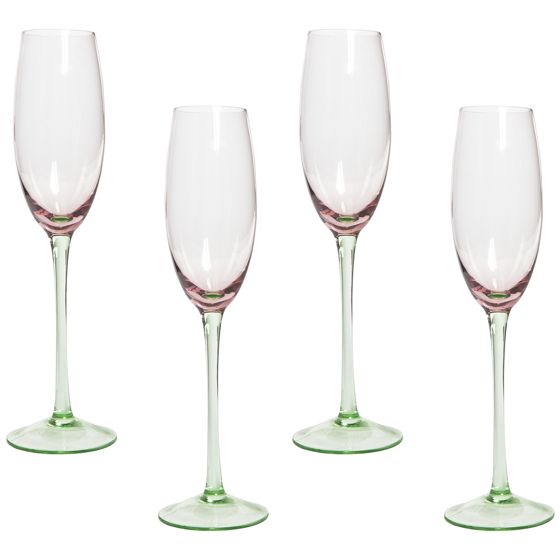 Set med 4 champagneglas DIOPSIDE 200 ml Rosa