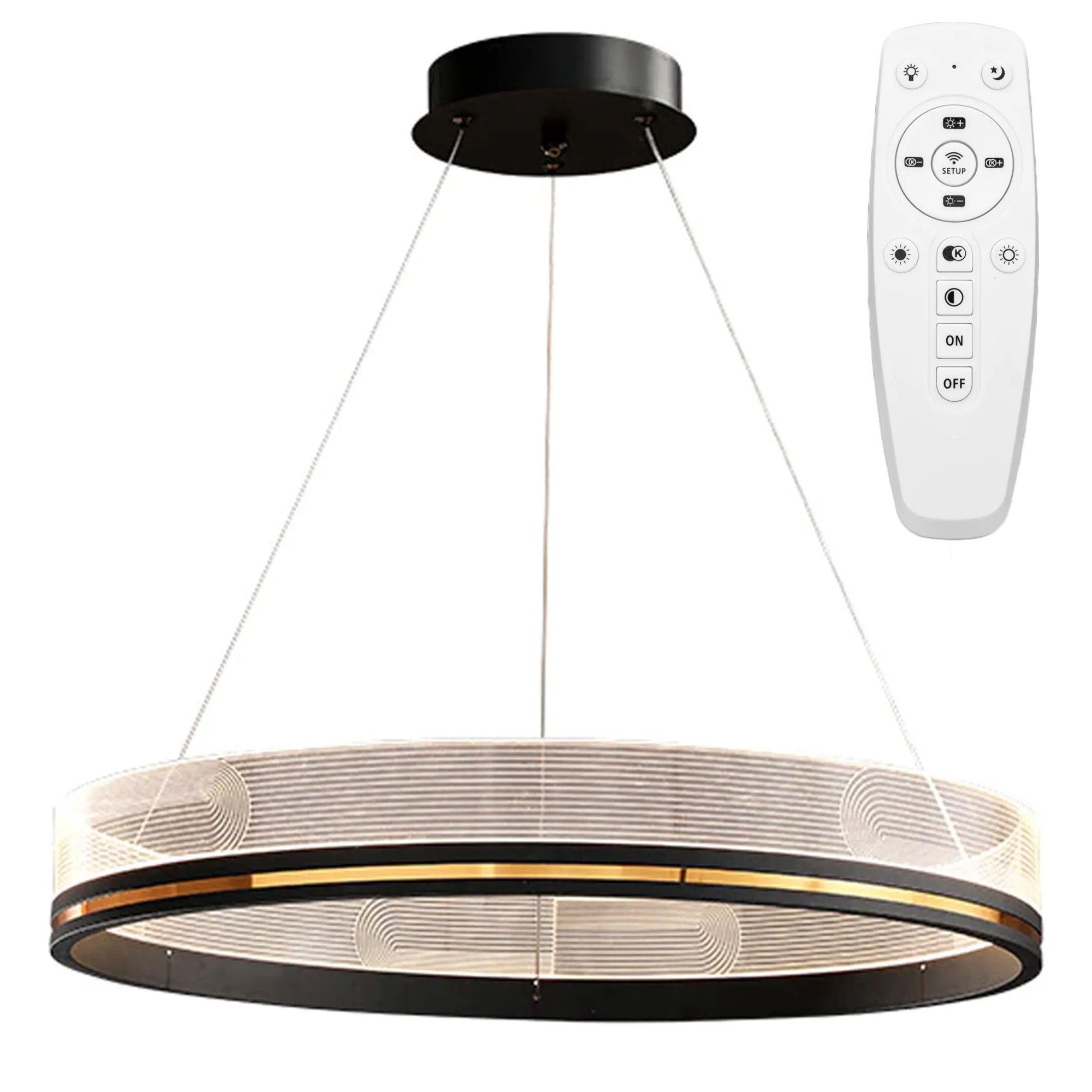 TOOLIGHT hängande taklampa APP1192-CP 60CM LED Svart 60x60x73cm