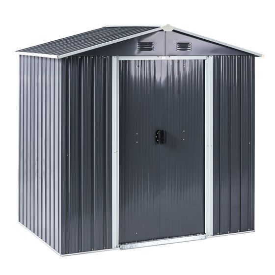 Trädgårdsskjul CIRELLA 194 cm 118 cm Metall Grafitgrå