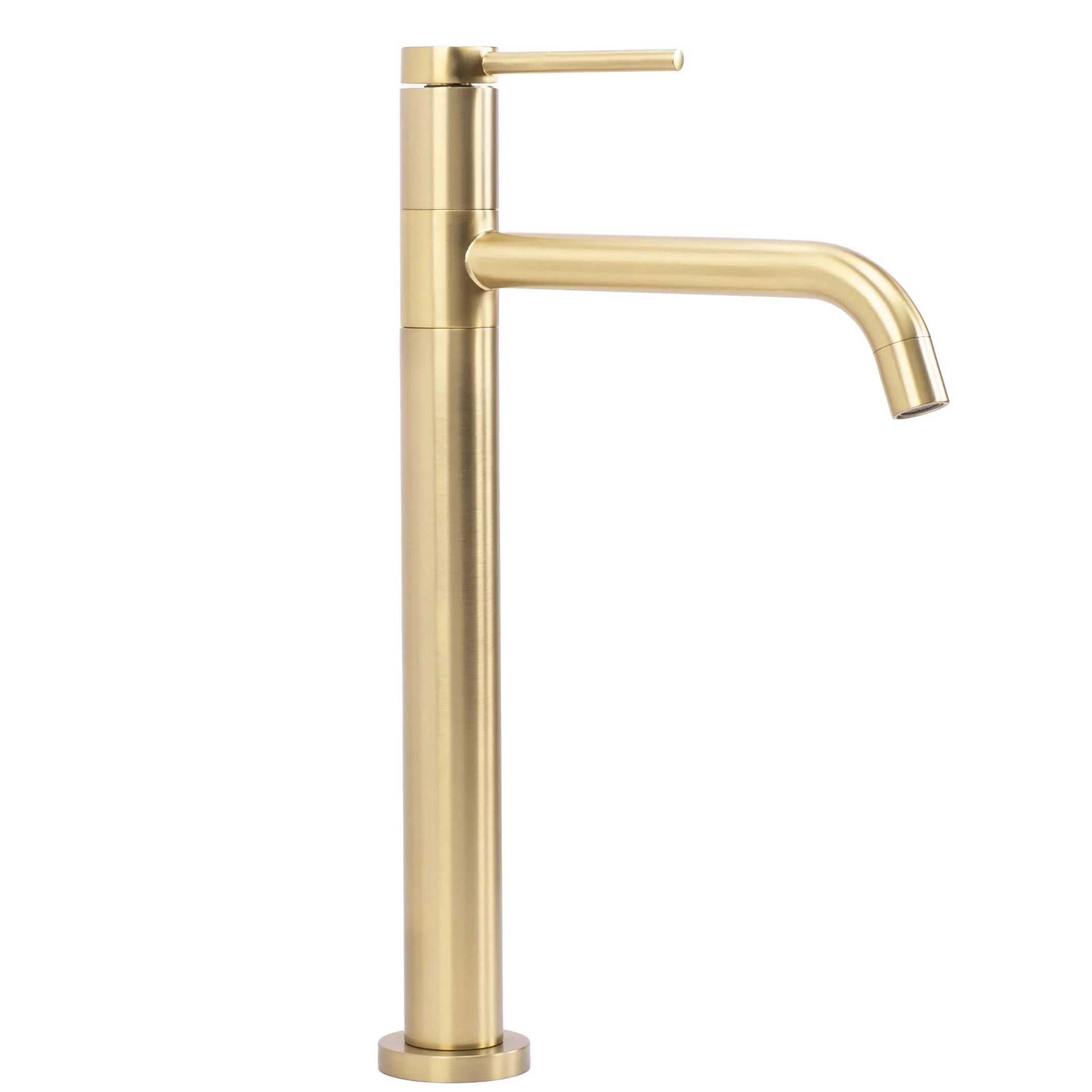 REA Tvättställsblandare LUGANO SLIM Hög Borstat Guld, 23x5x34cm
