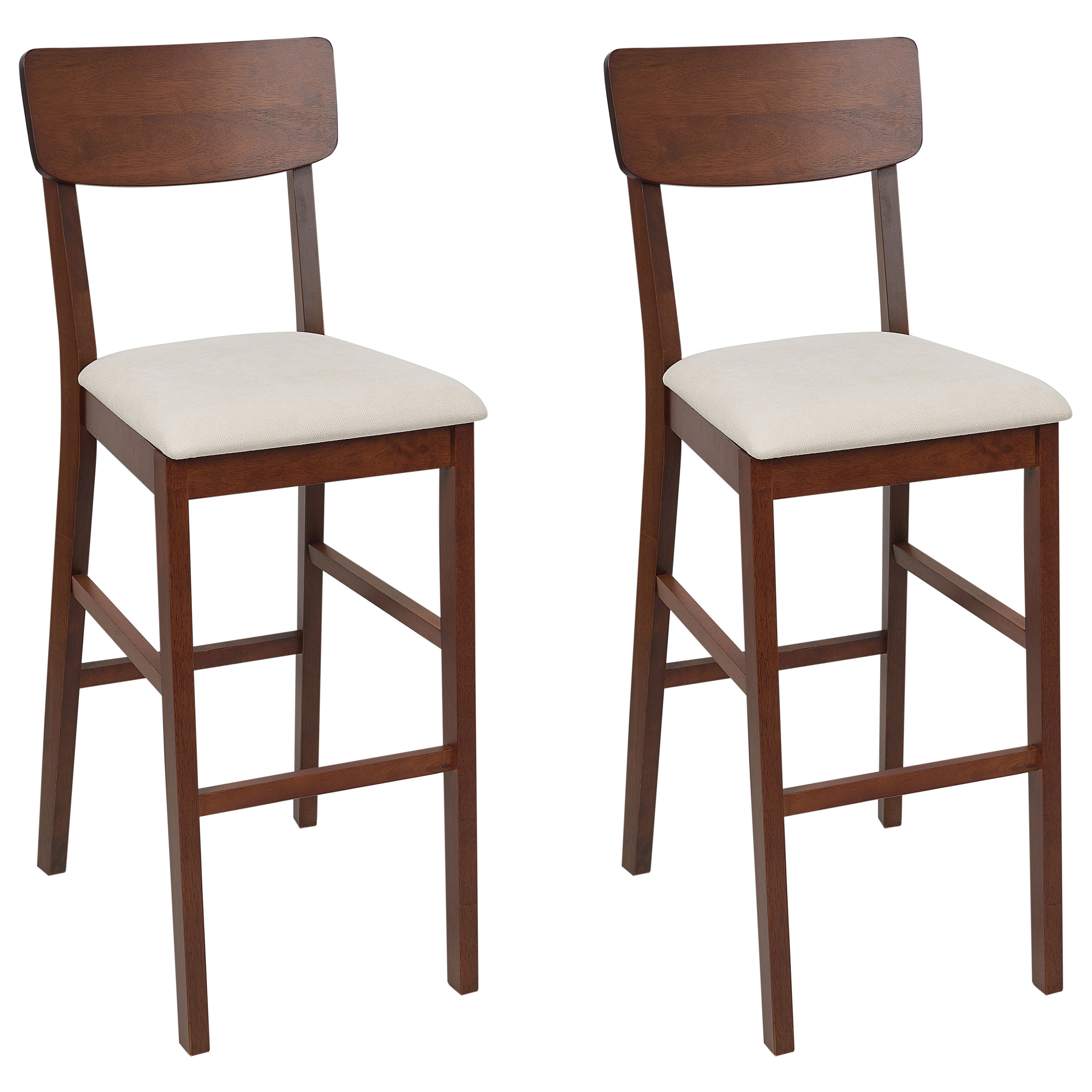 Set med 2 barstolar AMBLER Mörkbrun/ Beige
