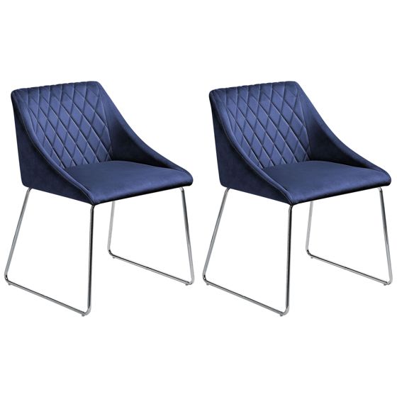 Set med 2 matstolar ARCATA Sammet Marinblå