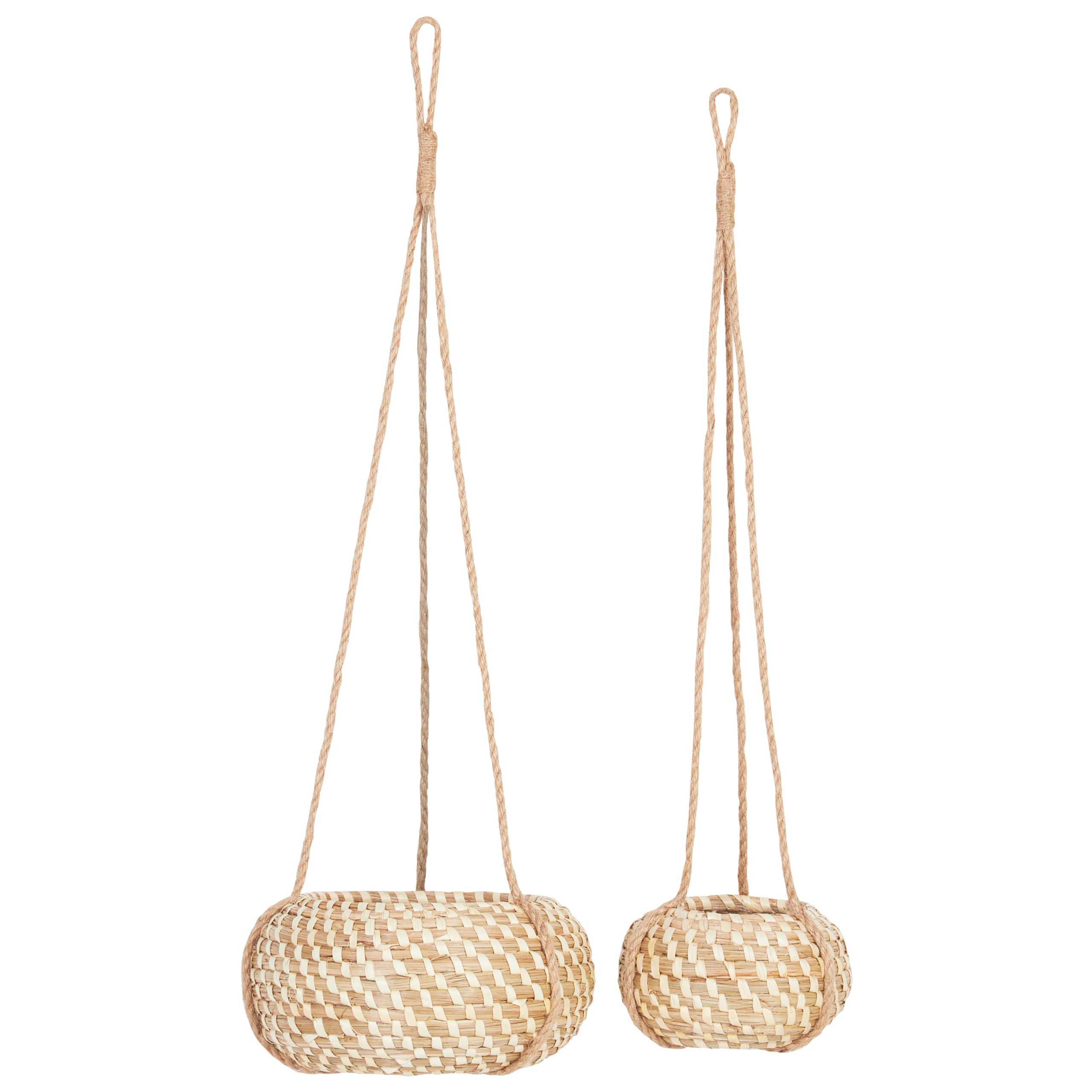 Set med 2 växtkrukor REMORA 22/14 cm Sjögräs Naturlig