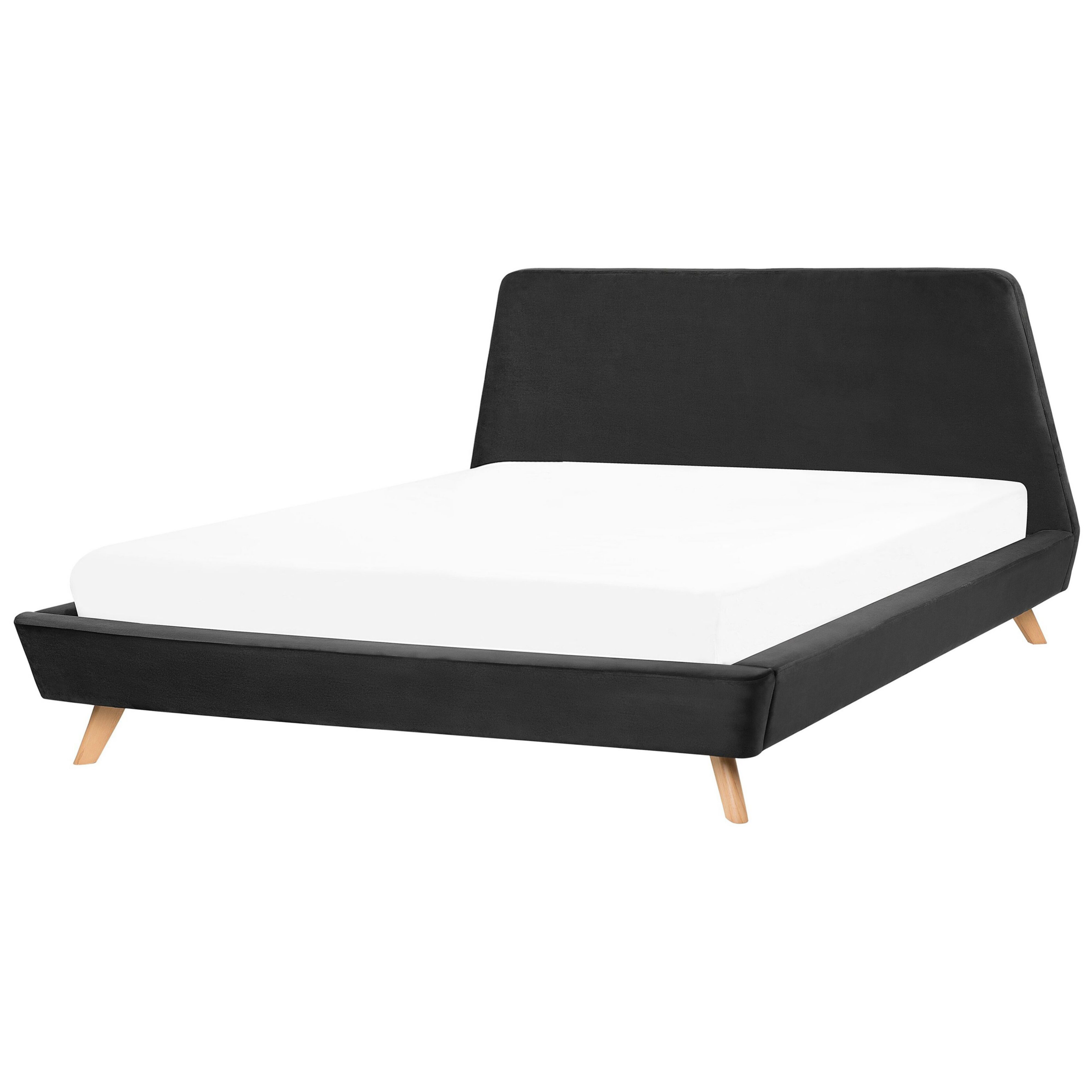 Säng med lamellram Sammet VIENNE 180 x 200 cm Svart
