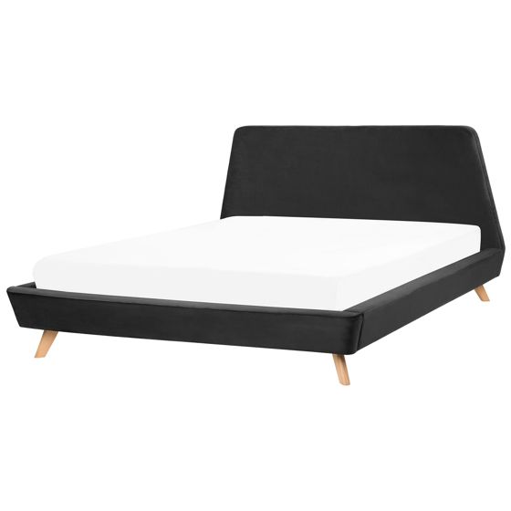 Säng med lamellram Sammet VIENNE 180 x 200 cm Svart
