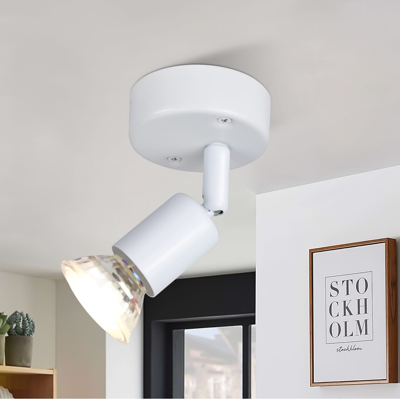 NETTLIFE justerbar LED-takspotlight GU10 1-flammig takspotlight justerbar industriell vardagsrum