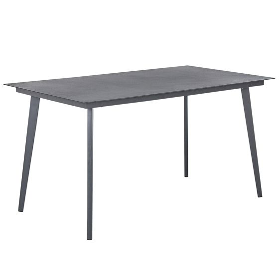 Trädgårdsmatbord MILETO 140 cm 80 cm Glas Grå