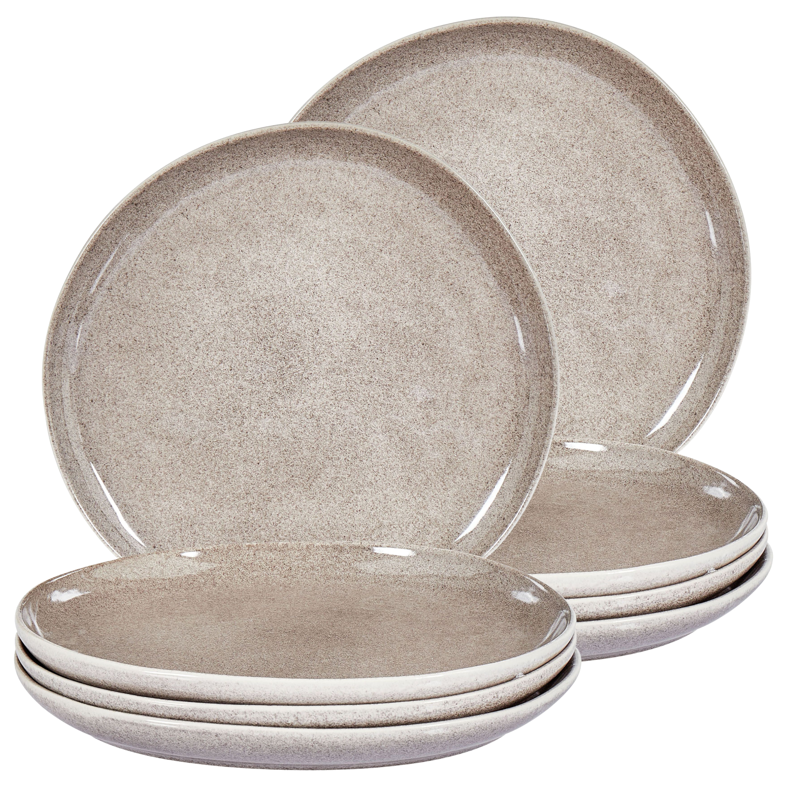 Set med 8 middagstallrikar COSTMARY Stengods Grå 27 cm