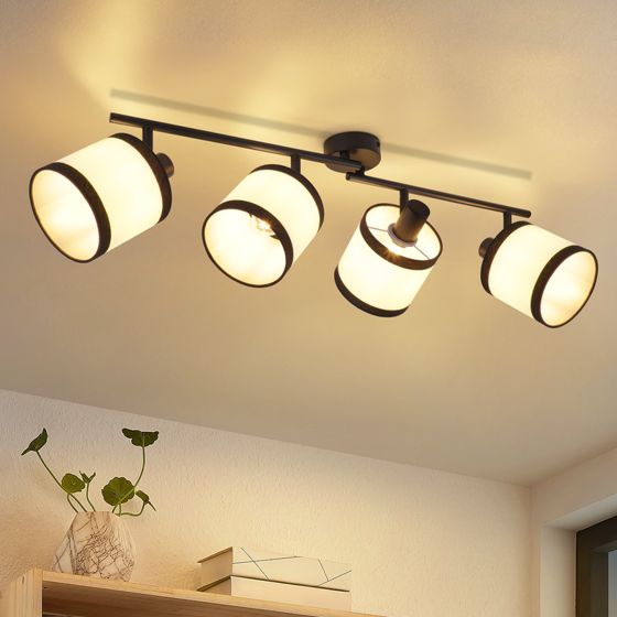 NETTLIFE taklampa i svart, vintagestil, e14, LED, 350° vridbar, sovrum, vardagsrum, kök, kontor, hall, utan glödlampa