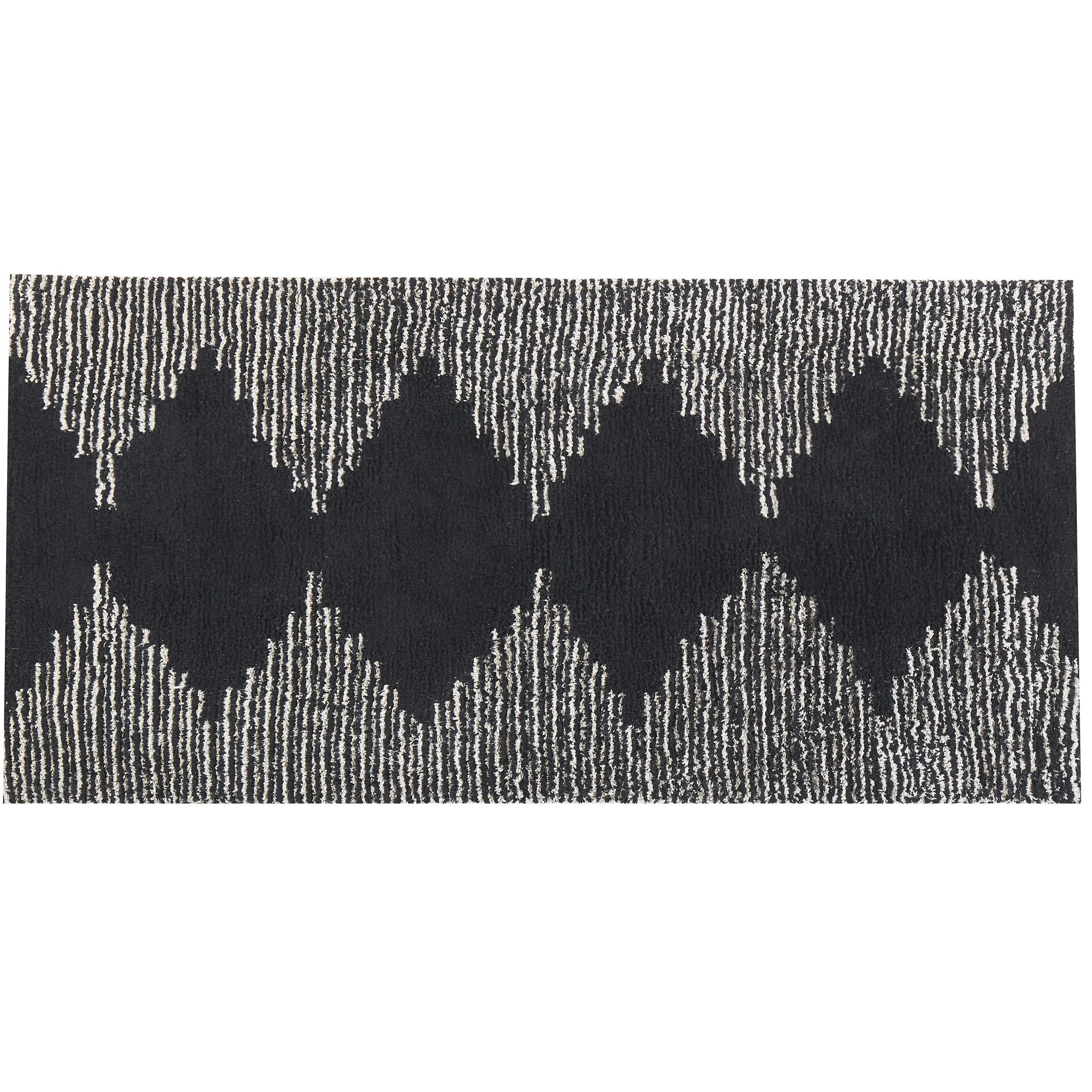 Matta BATHINDA Svart/ Vit 80 x 150 cm Bomull