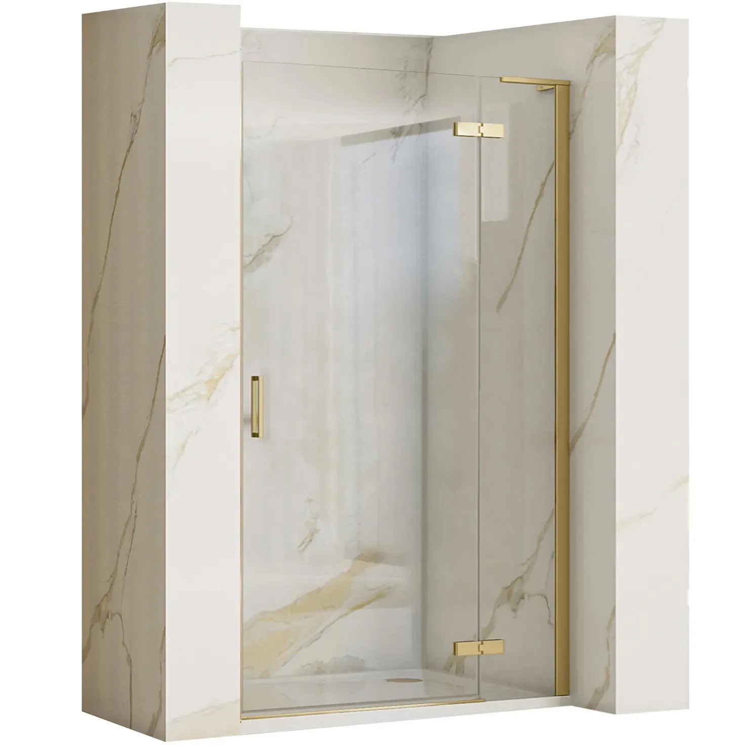 REA Duschdörr HUGO 80 Borstat Guld, 1,8x80x200,5cm
