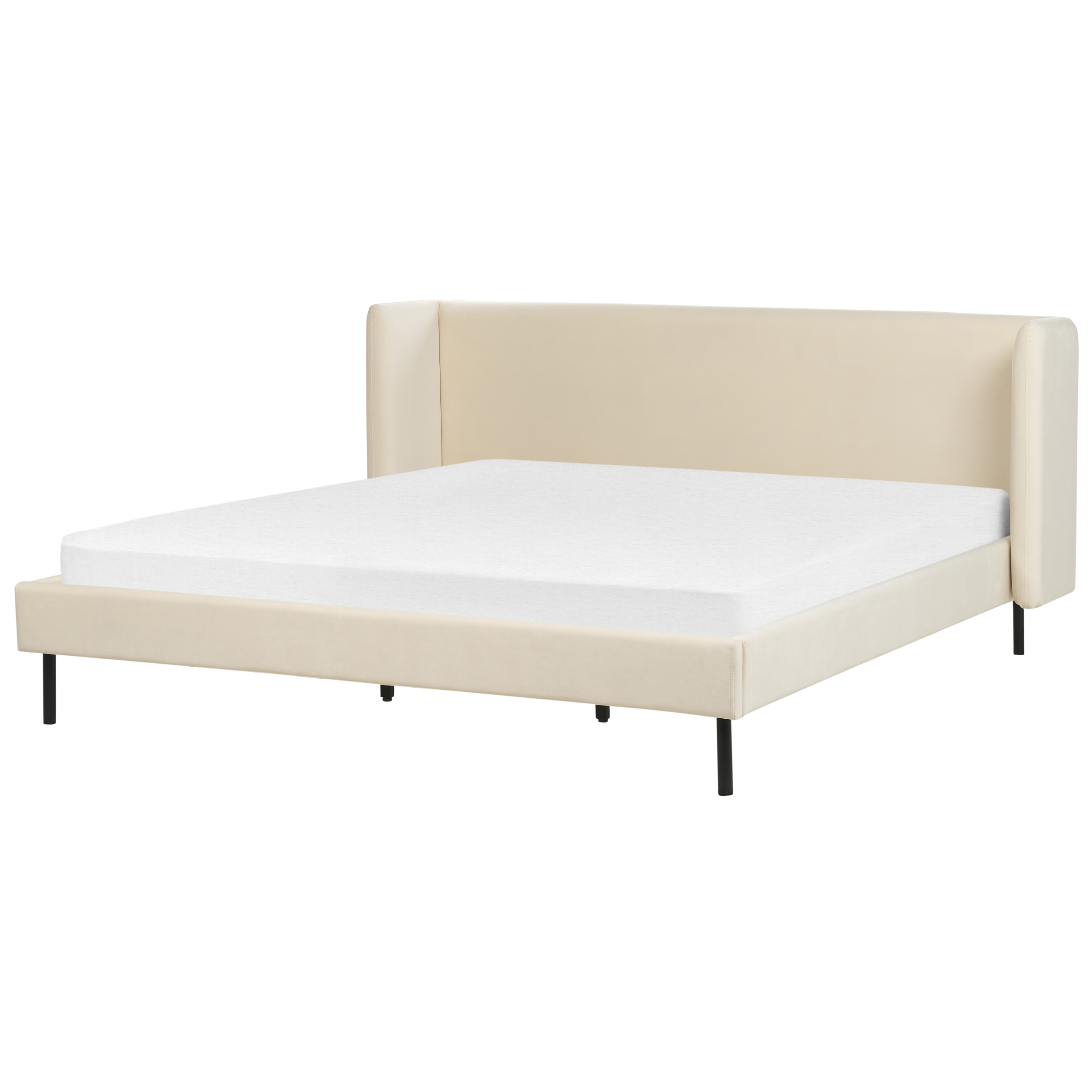 Säng med lamellram Sammet ARETTE 180 x 200 cm Ljusbeige