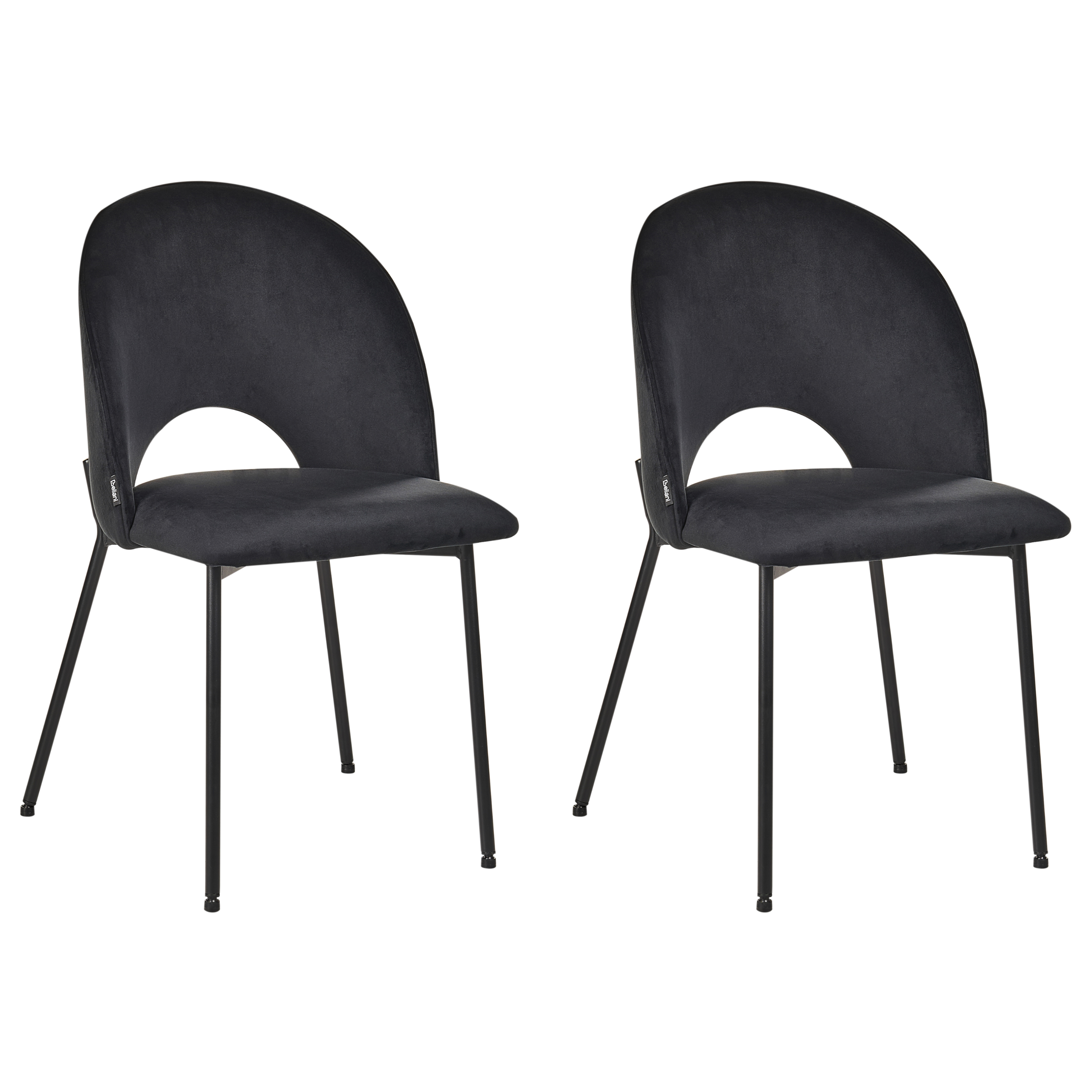 Set med 2 matstolar COVELO Sammet Svart