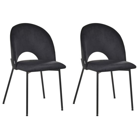 Set med 2 matstolar COVELO Sammet Svart