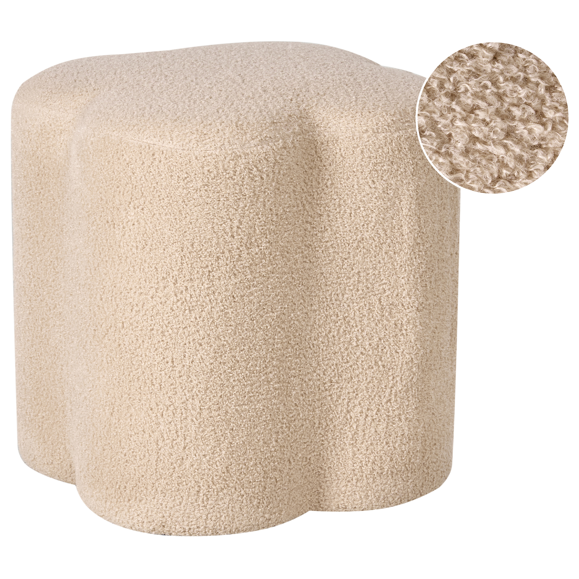 Sittpuff MANCOS Bouclé Beige
