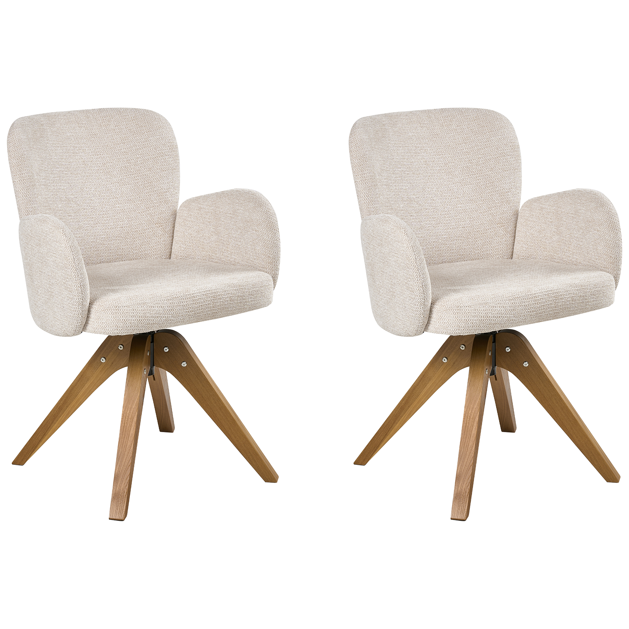 Set med 2 matstolar Vridbar JEAN Ljusbeige