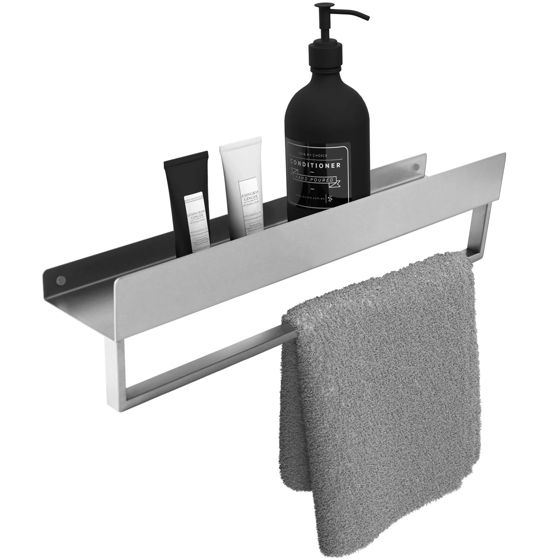REA Badrumshylla För Badkar SF01-450 45cm Borstat Stål, 45x9x11cm