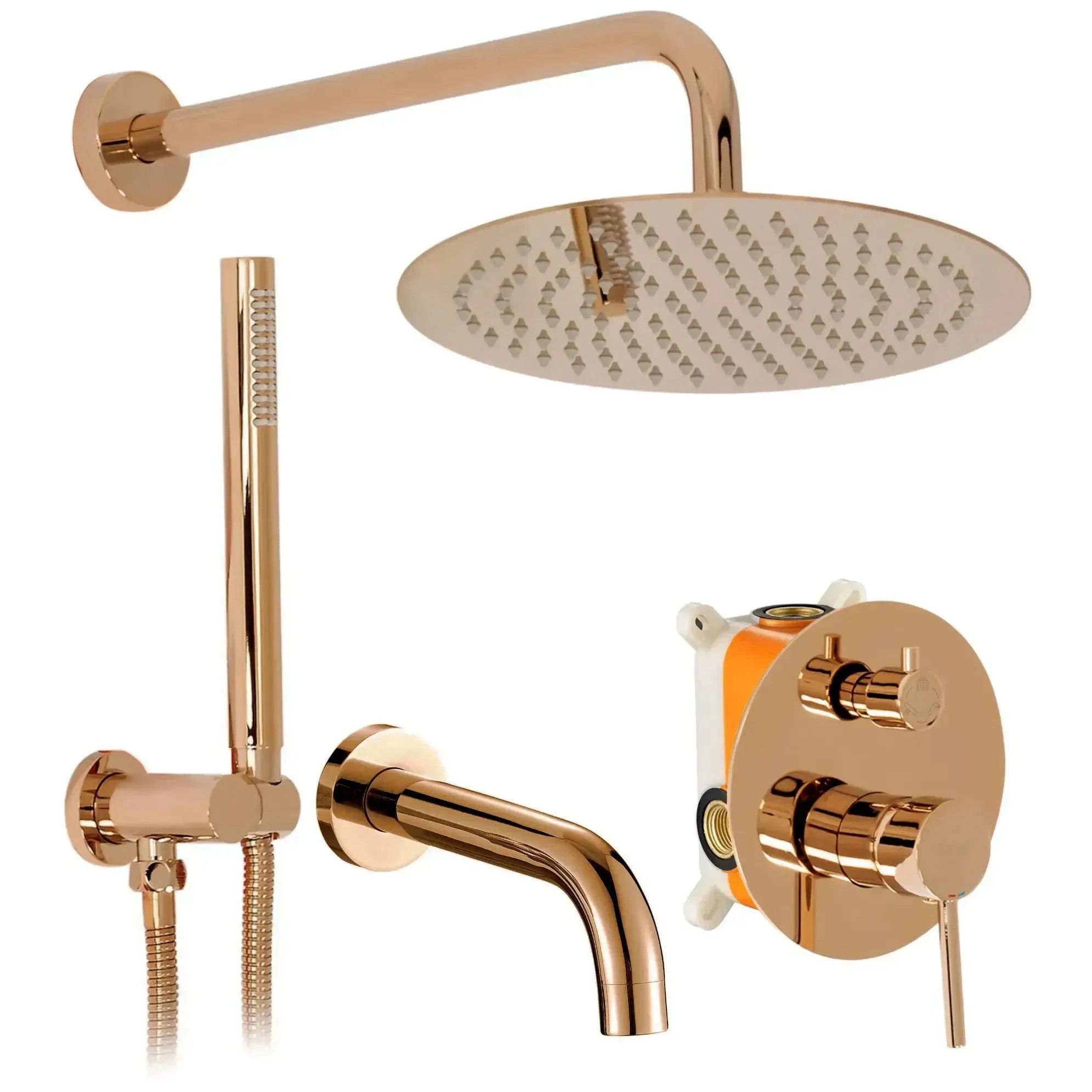 REA Badkar- Och Duschset LUNGO Koppar, 38,5x25x21cm