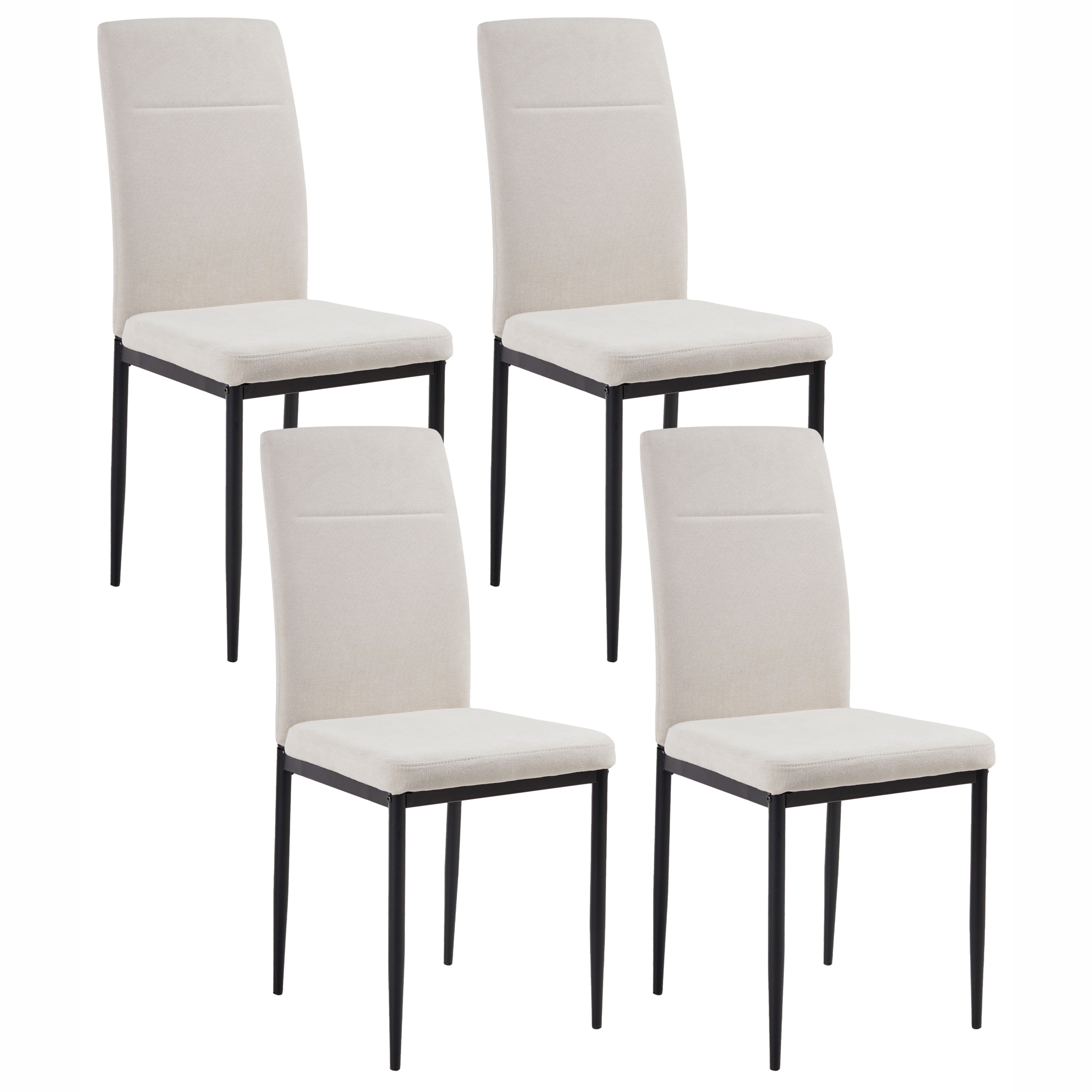 Set med 4 matstolar RINER Ljusbeige