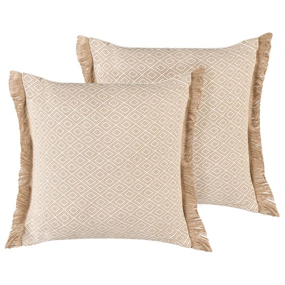 Set med 2 prydnadskuddar LONAR 45 x 45 cm Beige