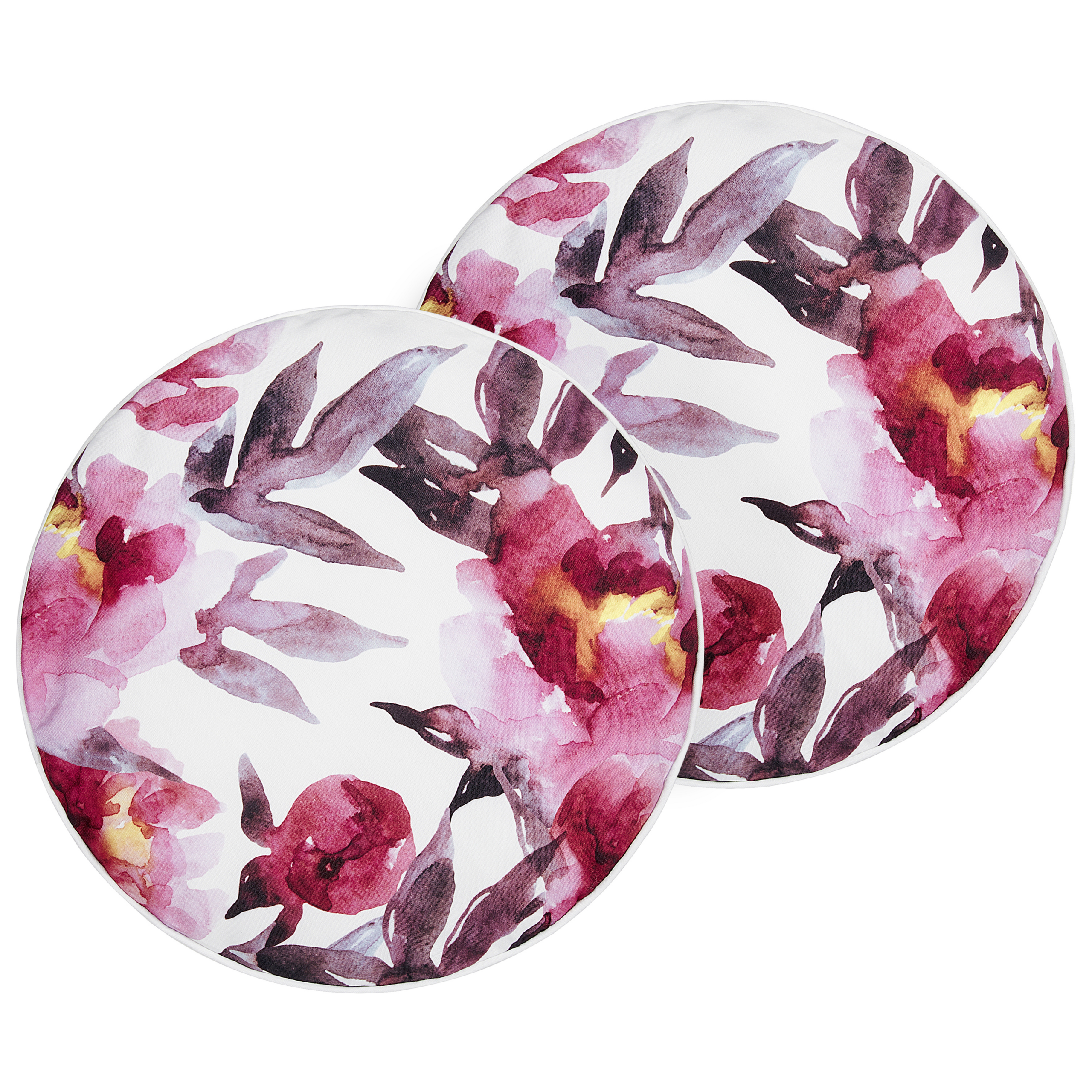 Set med 2 utomhusdynor LANROSSO Blommigt tryck 40 x 40 cm Rosa