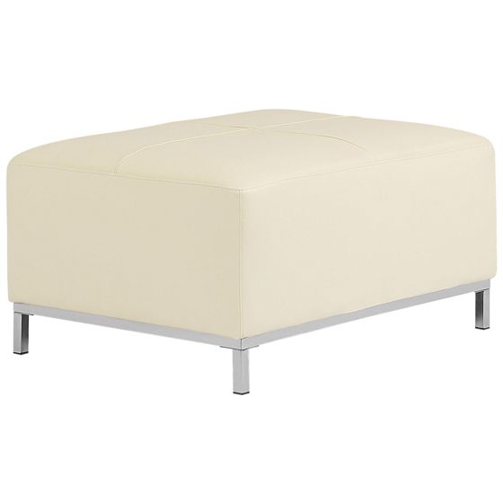 Fotpall OSLO Läder Ljusbeige