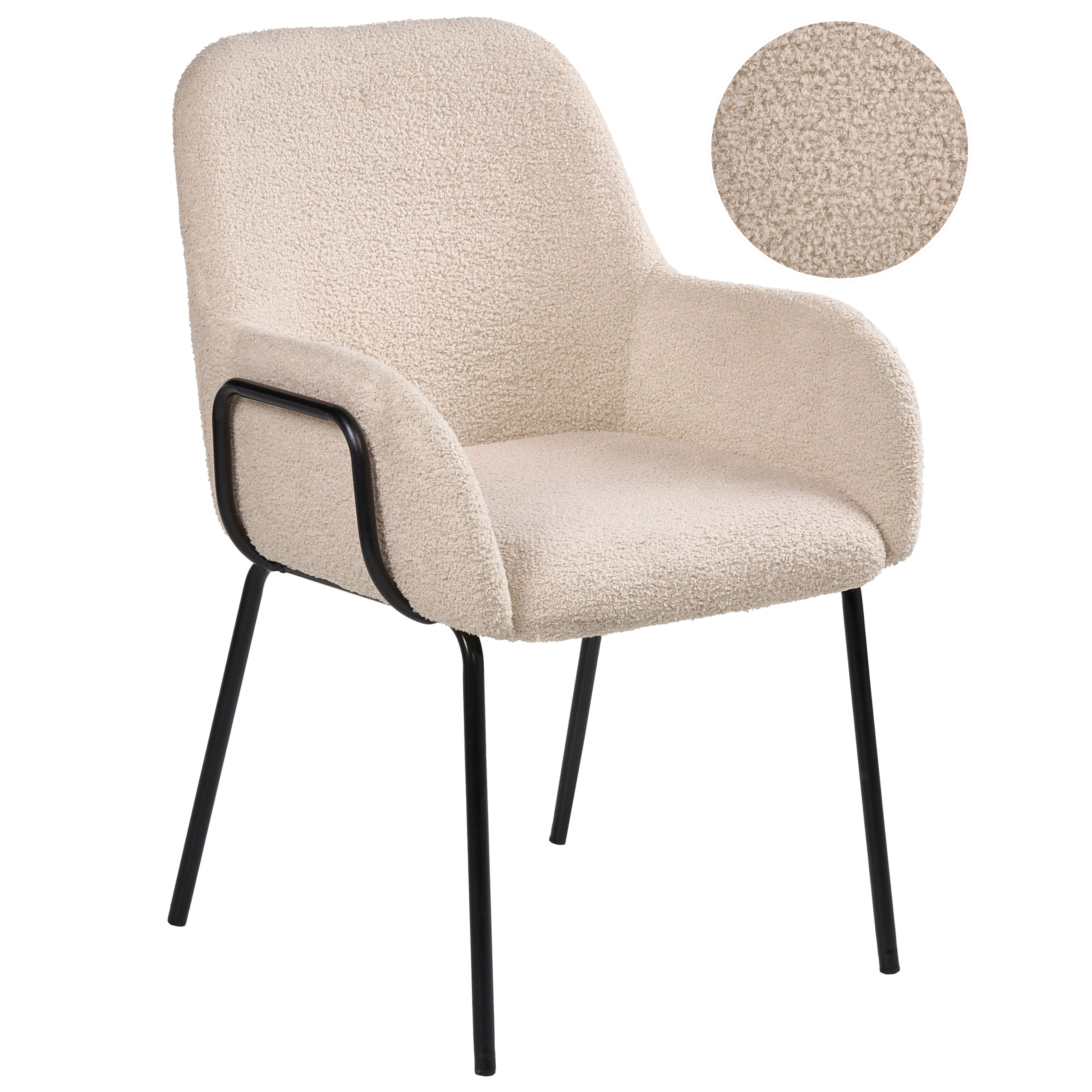 Matstol ALGONA Bouclé Ljusbeige